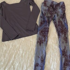 CALIA Women's Purple Patterned tights and purple top